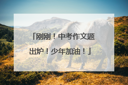 刚刚！中考作文题出炉！少年加油！