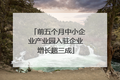 前五个月中小企业产业园入驻企业增长超三成
