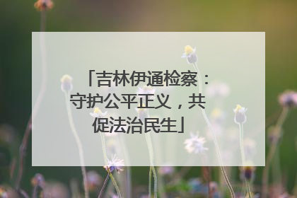 吉林伊通检察：守护公平正义，共促法治民生
