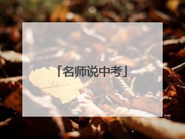 名师说中考