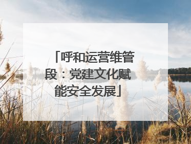呼和运营维管段：党建文化赋能安全发展