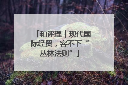 和评理｜现代国际经贸，容不下“丛林法则”
