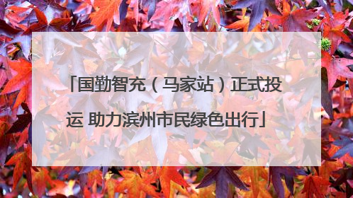 国勤智充（马家站）正式投运 助力滨州市民绿色出行