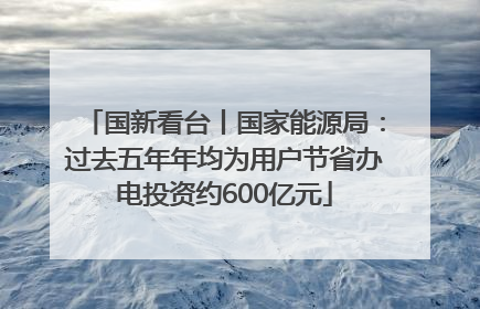 国新看台丨国家能源局：过去五年年均为用户节省办电投资约600亿元
