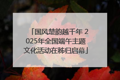 国风楚韵越千年 2025年全国端午主题文化活动在秭归启幕
