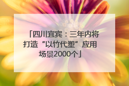 四川宜宾：三年内将打造“以竹代塑”应用场景2000个