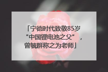 宁德时代致敬85岁“中国锂电池之父”，曾毓群称之为老师