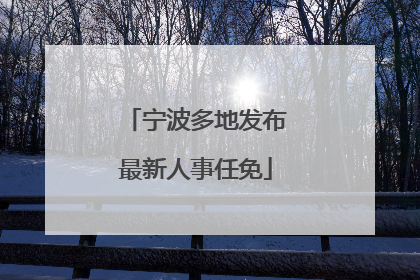 宁波多地发布最新人事任免