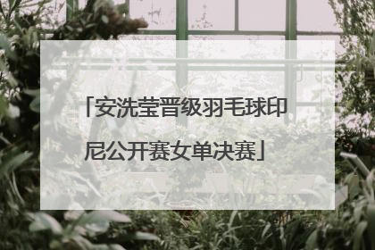 安洗莹晋级羽毛球印尼公开赛女单决赛