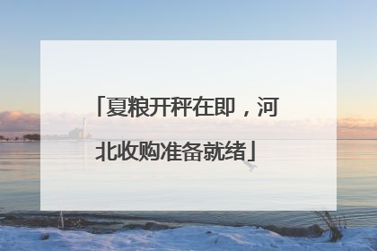 夏粮开秤在即，河北收购准备就绪