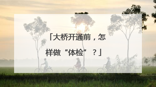 大桥开通前，怎样做“体检”？