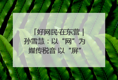好网民·在东营｜孙雪慧：以“网”为媒传税音 以“屏”为介助发展