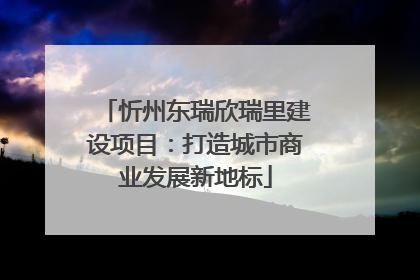 忻州东瑞欣瑞里建设项目：打造城市商业发展新地标