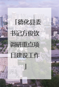 德化县委书记方俊钦调研重点项目建设工作