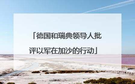 德国和瑞典领导人批评以军在加沙的行动