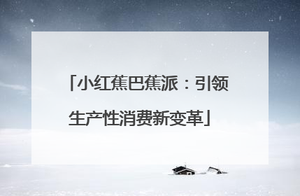 小红蕉巴蕉派：引领生产性消费新变革