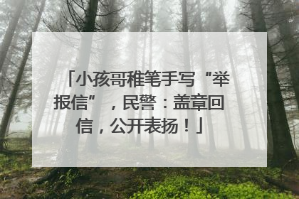 小孩哥稚笔手写“举报信”，民警：盖章回信，公开表扬！