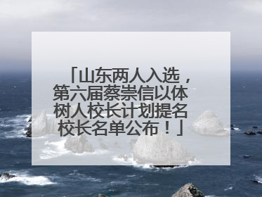 山东两人入选，第六届蔡崇信以体树人校长计划提名校长名单公布！
