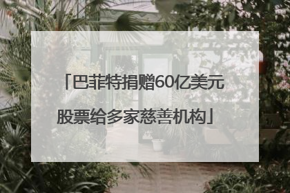 巴菲特捐赠60亿美元股票给多家慈善机构