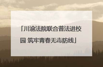 川渝法院联合普法进校园 筑牢青春无毒防线