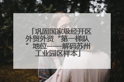 巩固国家级经开区外贸外资“第一梯队”地位——解码苏州工业园区样本