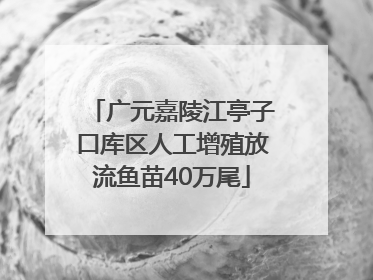 广元嘉陵江亭子口库区人工增殖放流鱼苗40万尾