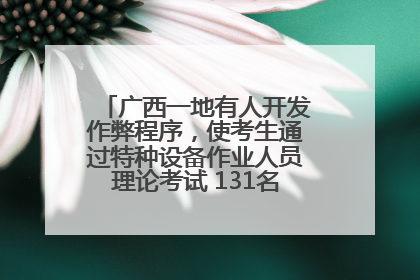 广西一地有人开发作弊程序，使考生通过特种设备作业人员理论考试 131名考生证书被撤销