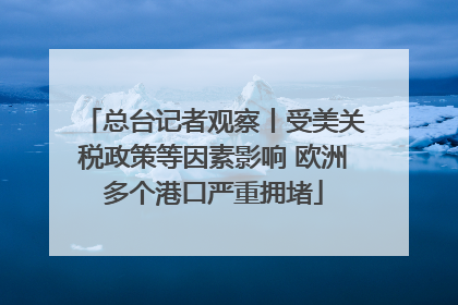 总台记者观察丨受美关税政策等因素影响 欧洲多个港口严重拥堵