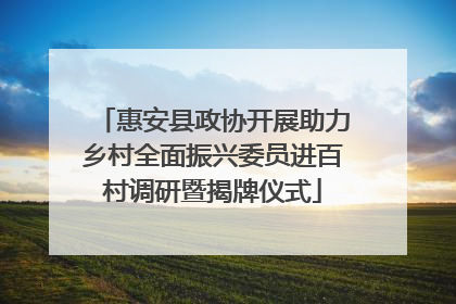 惠安县政协开展助力乡村全面振兴委员进百村调研暨揭牌仪式