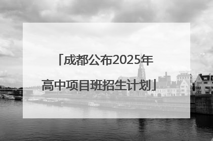 成都公布2025年高中项目班招生计划