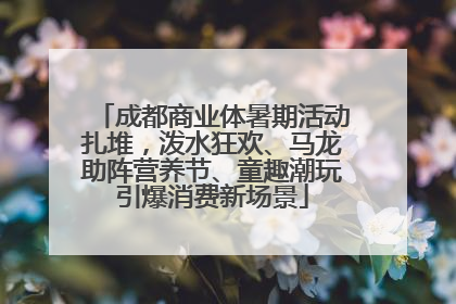 成都商业体暑期活动扎堆，泼水狂欢、马龙助阵营养节、童趣潮玩引爆消费新场景