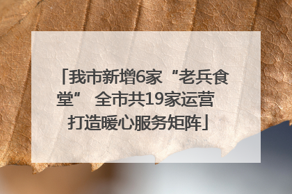 我市新增6家“老兵食堂” 全市共19家运营 打造暖心服务矩阵