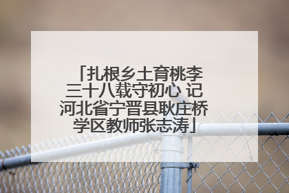 扎根乡土育桃李 三十八载守初心 记河北省宁晋县耿庄桥学区教师张志涛