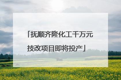 抚顺齐隆化工千万元技改项目即将投产