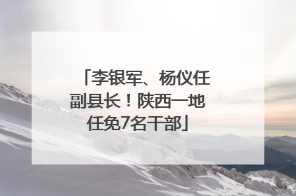李银军、杨仪任副县长！陕西一地任免7名干部