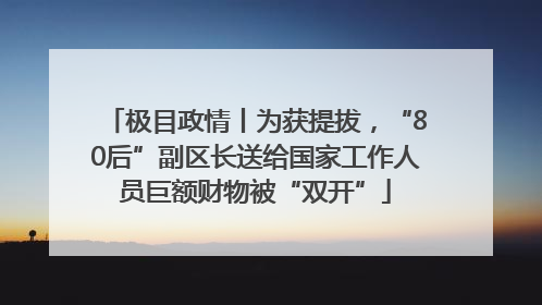 极目政情丨为获提拔，“80后”副区长送给国家工作人员巨额财物被“双开”