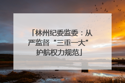 林州纪委监委：从严监督“三重一大” 护航权力规范