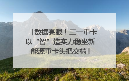 数据亮眼！三一重卡以“智”造实力稳坐新能源重卡头把交椅