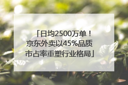 日均2500万单！京东外卖以45%品质市占率重塑行业格局