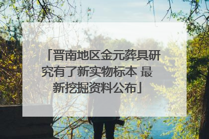 晋南地区金元葬具研究有了新实物标本 最新挖掘资料公布