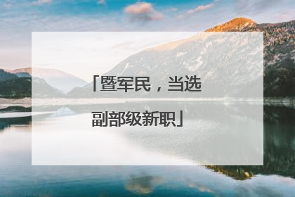 暨军民，当选副部级新职