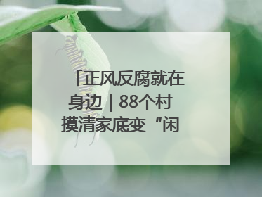 正风反腐就在身边｜88个村摸清家底变“闲”为“宝”