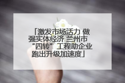 激发市场活力 做强实体经济 兰州市“四转”工程助企业跑出升级加速度