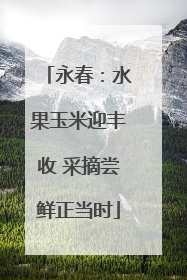 永春：水果玉米迎丰收 采摘尝鲜正当时