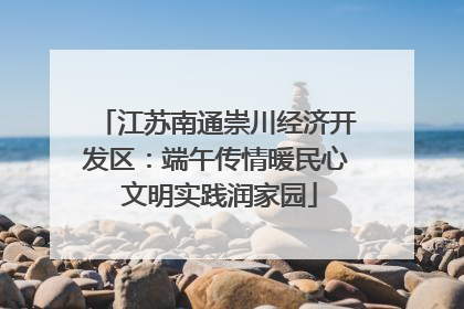 江苏南通崇川经济开发区：端午传情暖民心 文明实践润家园