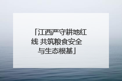 江西严守耕地红线 共筑粮食安全与生态根基