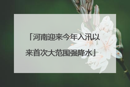 河南迎来今年入汛以来首次大范围强降水