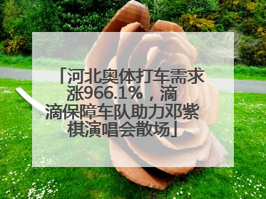 河北奥体打车需求涨966.1%，滴滴保障车队助力邓紫棋演唱会散场