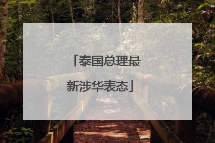 泰国总理最新涉华表态