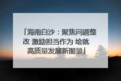 海南白沙：聚焦问题整改 激励担当作为 绘就高质量发展新图景